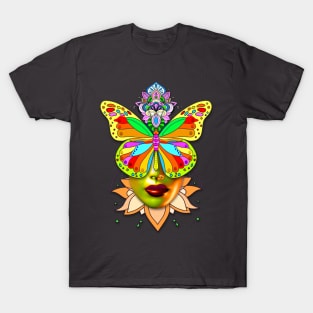 Creative Mandala Butterfly Woman Face 3 T-Shirt